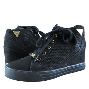 GUESS Women's WGLinked2 Ankle Boots Black Textile Size‎ 10M Gently Used 2025